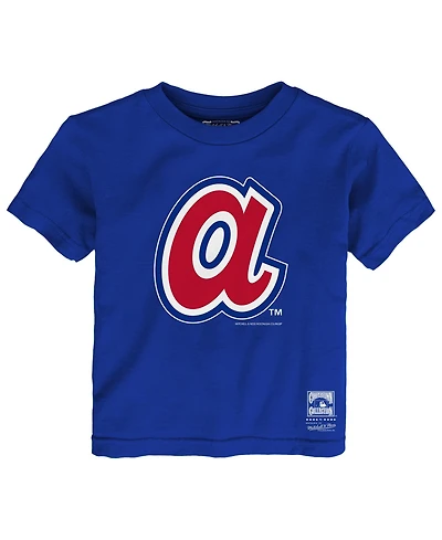 Mitchell & Ness Toddler Royal Atlanta Braves Retro Logo T-Shirt