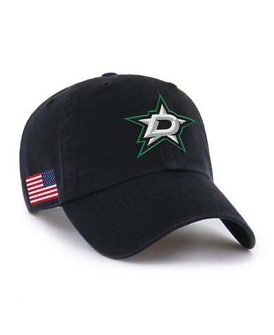 '47 Brand Men's and Women's Black Dallas Stars Heritage Flag Clean Up Adjustable Hat