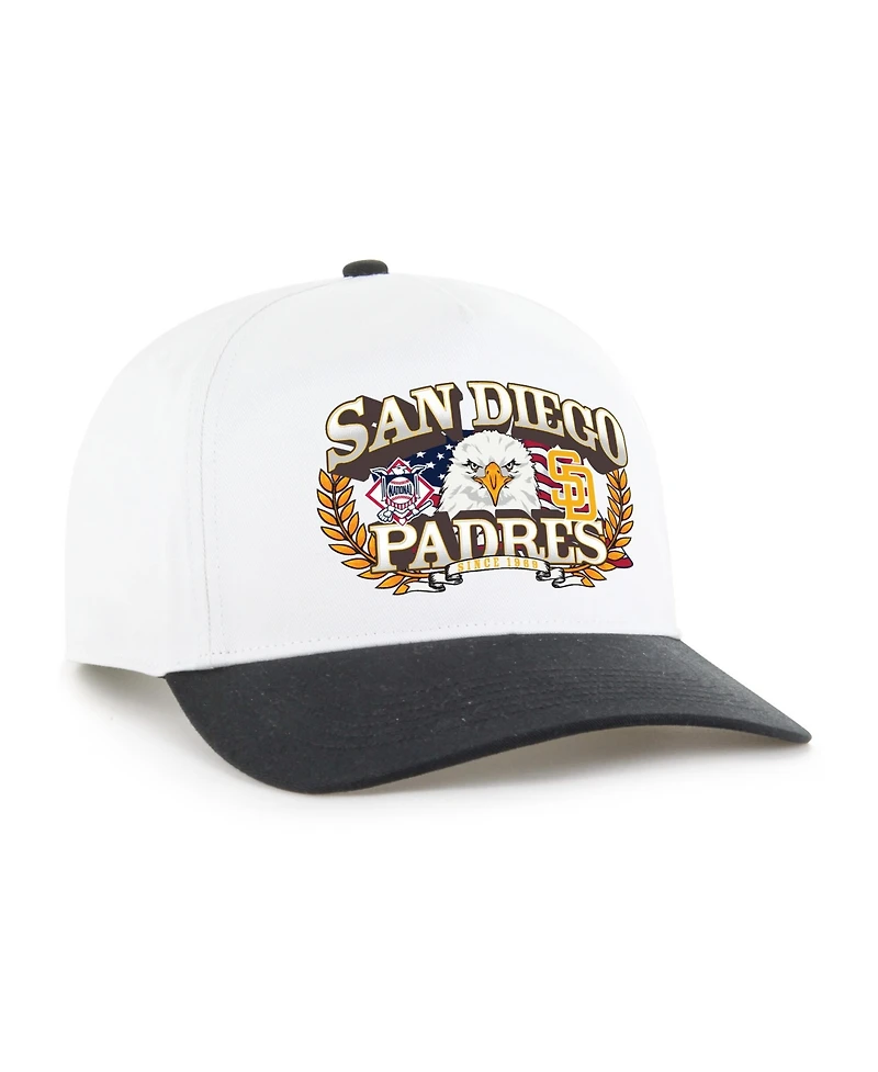 '47 Brand Men's White/Black San Diego Padres Americana Eagle Hitch Adjustable Hat