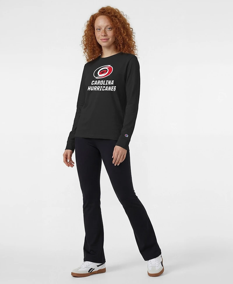 Champion Women's Black Carolina Hurricanes Wordmark Lockup Long Sleeve T-Shirt