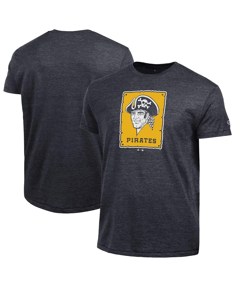 Champion Men's Black Pittsburgh Pirates Cooperstown Logo Tri-Blend T-Shirt