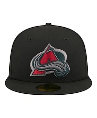 New Era Men's Black Colorado Avalanche Color Pop 59FIFTY Fitted Hat