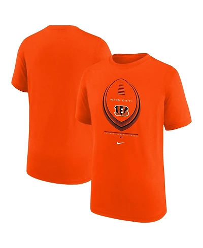 Nike Big Boys and Girls Orange Cincinnati Bengals Icon Legend Dri-fit T-Shirt