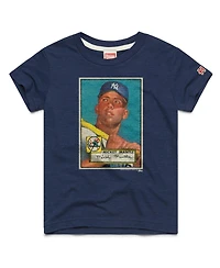 Homage Big Boys and Girls Mickey Mantle Navy New York Yankees Topps Baseball Card Tri-Blend T-Shirt