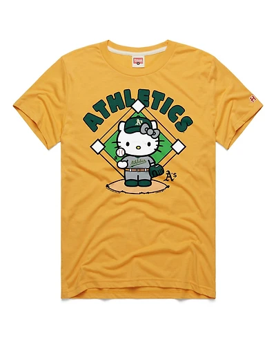 Homage Men's and Women's Gold Athletics Hello Kitty Tri-Blend T-Shirt