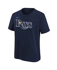 Nike Big Boys and Girls Junior Caminero Navy Tampa Bay Rays Name & Number T-Shirt