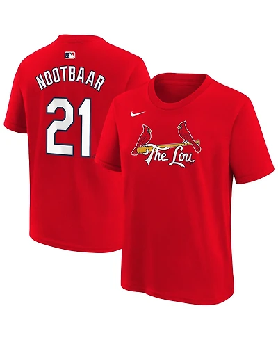 Nike Big Boys and Girls Lars Nootbaar Red St. Louis Cardinals City Connect Name & Number T-Shirt