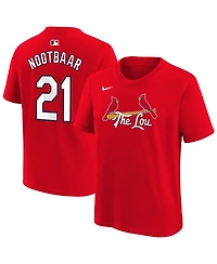 Nike Big Boys and Girls Lars Nootbaar Red St. Louis Cardinals City Connect Name & Number T-Shirt