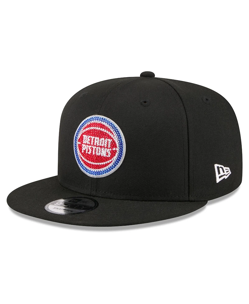 New Era Men's Black Detroit Pistons 2026 Nba Draft Crystal 9FIFTY Snapback Hat