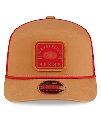New Era Men's Brown/Scarlet San Francisco 49ers Team Patch Split Panel 9SEVENTY Adjustable Trucker Hat