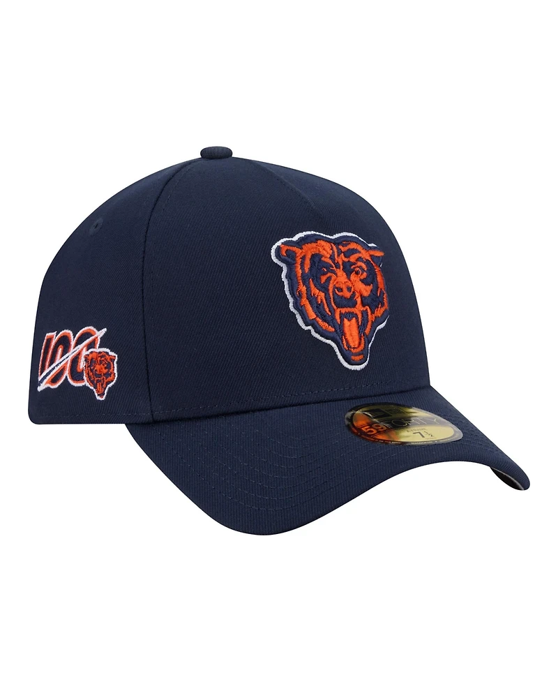 New Era Men's Navy Chicago Bears A-Frame 59FORTY Fitted Hat
