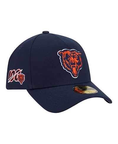 New Era Men's Navy Chicago Bears A-Frame 59FORTY Fitted Hat