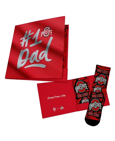 Rock Em Socks Men's and Women's Scarlet Ohio State Buckeyes #1 Dad Gift Card Socks