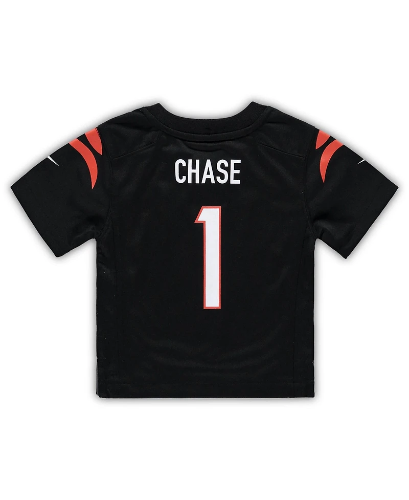 Nike Baby Boys and Girls Ja'Marr Chase Black Cincinnati Bengals Team Player Game Jersey
