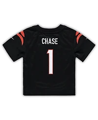 Nike Baby Boys and Girls Ja'Marr Chase Black Cincinnati Bengals Team Player Game Jersey