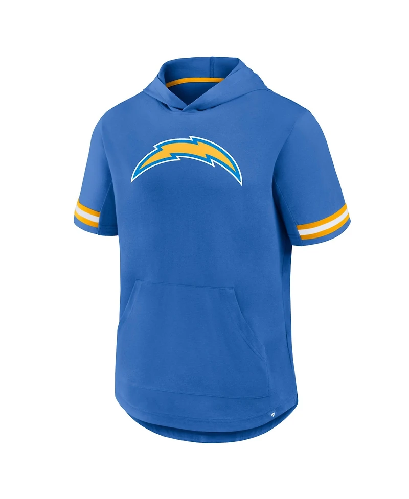 Fanatics Men's Powder Blue Los Angeles Chargers Optimal Play Short Sleeve Hooded T-Shirt