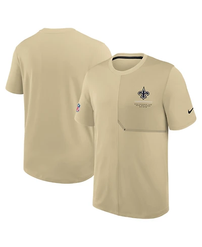Nike Men's Gold New Orleans Saints Sideline Uv Dri-fit Coaches Shirt