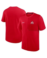 Nike Men's Scarlet Ohio State Buckeyes 2026 Sideline Uv Dri-fit Coaches Shirt