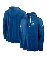 Nike Men's Royal Indianapolis Colts Sideline Anorak Half-Zip Hooded Jacket