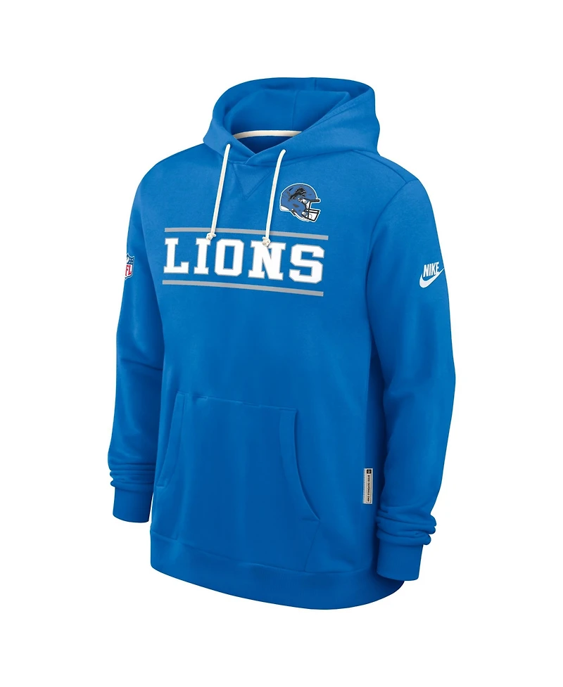 Nike Men's Blue Detroit Lions Alt Sideline Standard Issue Dri-fit Hoodie
