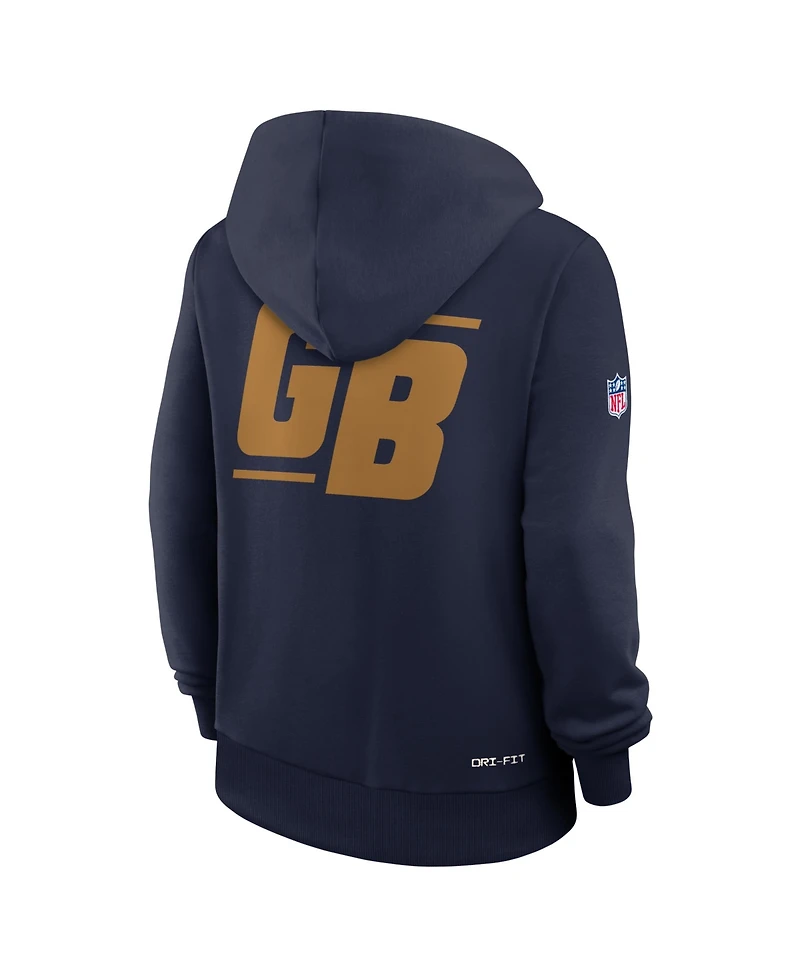 Nike Women's Navy Green Bay Packers Sideline Standard Issue Alternate Dri-fit Hoodie