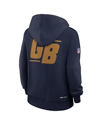 Nike Women's Navy Green Bay Packers Sideline Standard Issue Alternate Dri-fit Hoodie
