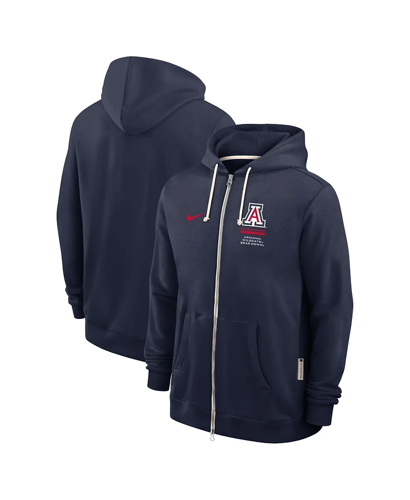Nike Men's Navy Arizona Wildcats 2026 Sideline Standard Issue Dri-fit Full-Zip Hoodie