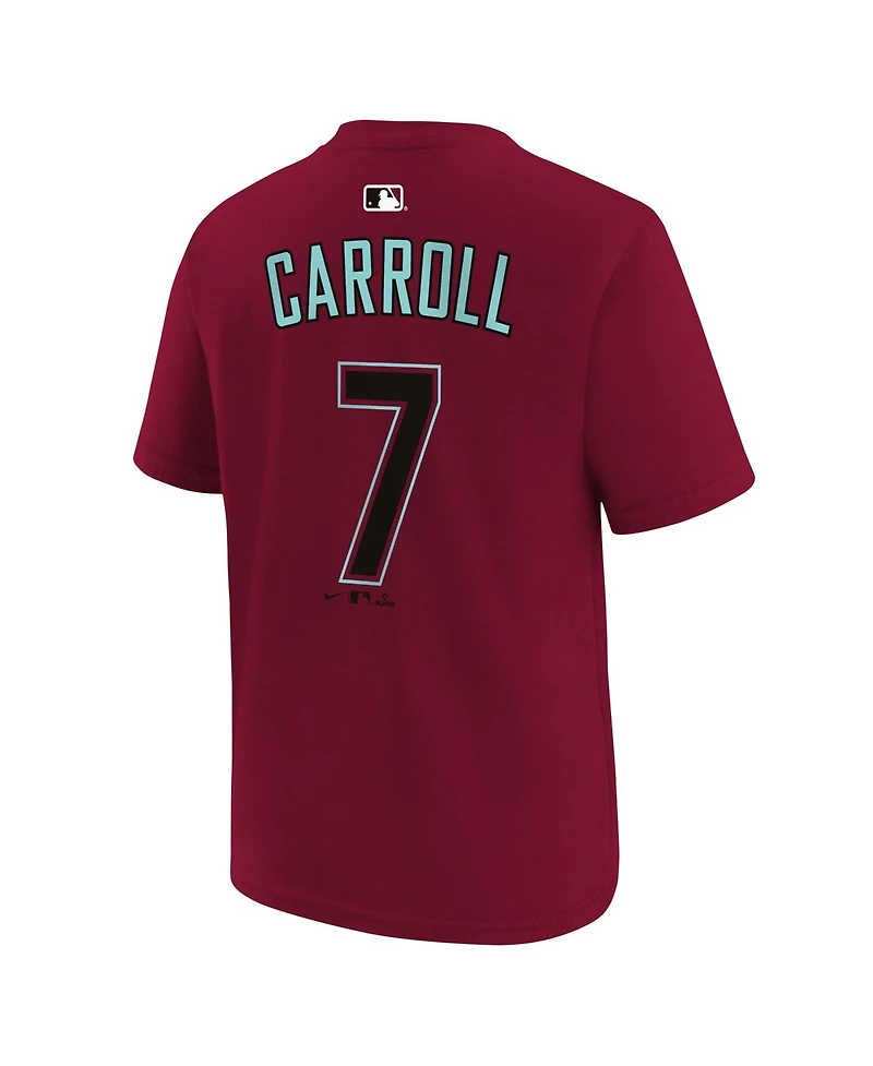 Nike Big Boys and Girls Corbin Carroll Red Arizona Diamondbacks Name & Number T-Shirt