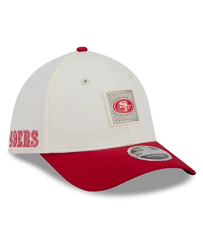 New Era Men's Cream/Scarlet San Francisco 49ers 2026 Nfl Training Camp 39THIRTY Flex Hat