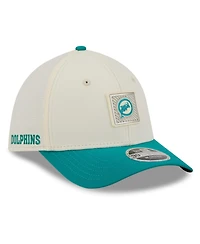 New Era Men's Cream/Aqua Miami Dolphins 2026 Nfl Training Camp 39THIRTY Flex Hat