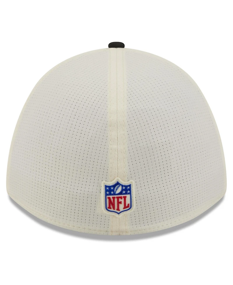 New Era Men's Cream/Black Las Vegas Raiders 2026 Nfl Training Camp 39THIRTY Flex Hat