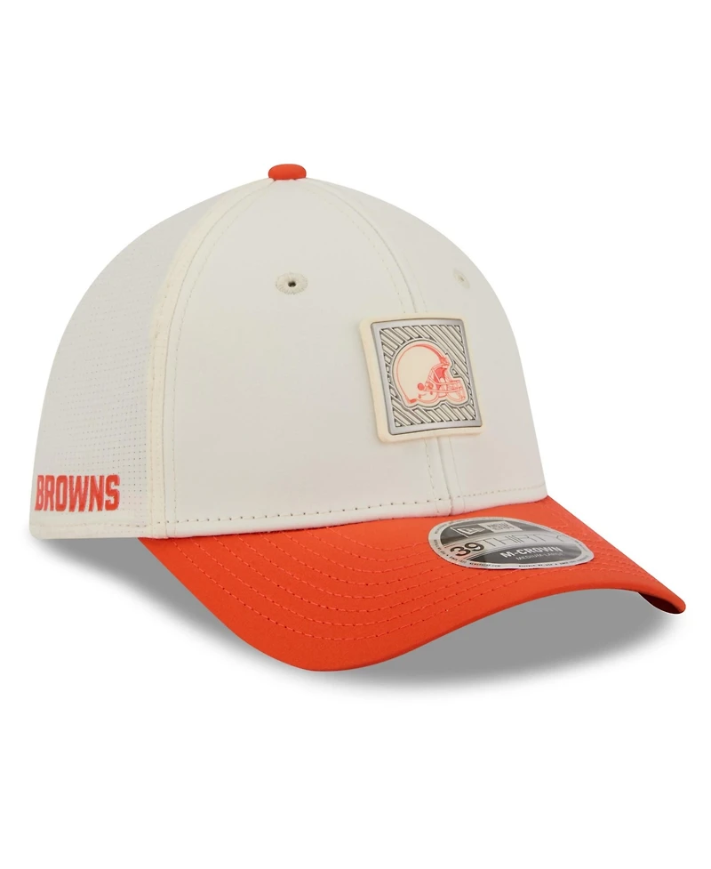 New Era Men's Cream/Orange Cleveland Browns 2026 Nfl Training Camp 39THIRTY Flex Hat
