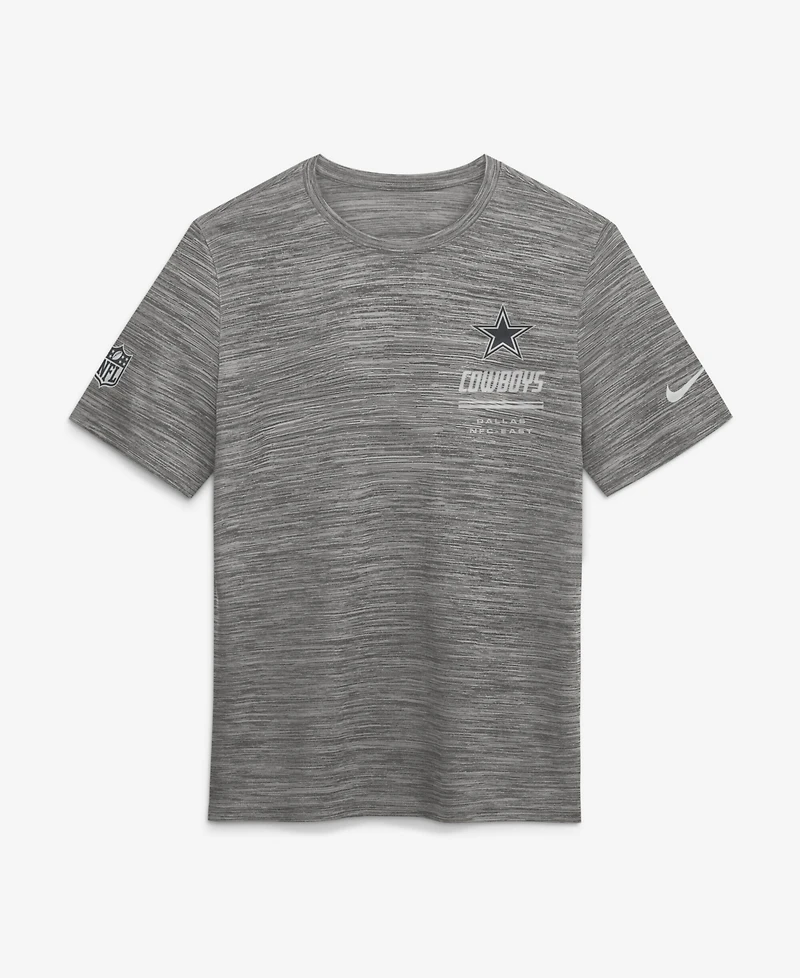 Nike Men's Gray Dallas Cowboys Sideline Double Covered Dri-fit Velocity T-Shirt