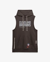 Nike Men's Brown Cleveland Browns Sideline Standard Issue Dri-fit Sleeveless Hoodie