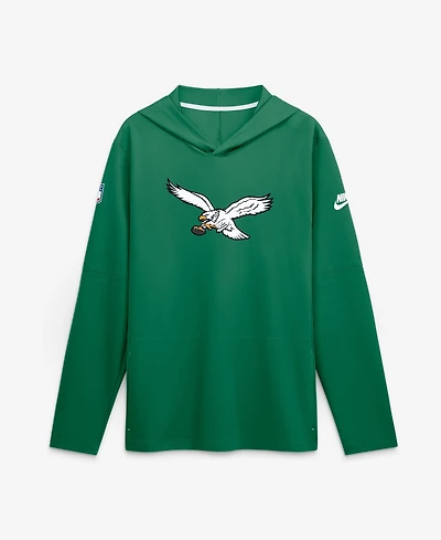 Nike Men's Kelly Green Philadelphia Eagles Sideline Dri-fit Long Sleeve Hooded T-Shirt
