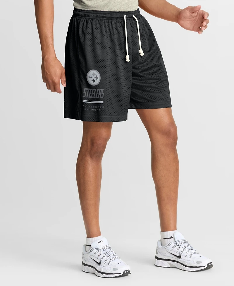 Nike Men's Black/Platinum Pittsburgh Steelers Sideline Standard Issue Dri-fit Reversible Shorts