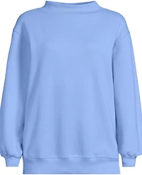 Lands' End Women's Long Sleeve Serious Sweats Mock Neck Sweatshirt