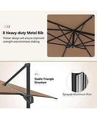 Gouun 11 x 9 Ft Rectangular Cantilever Patio Umbrella with Tilt