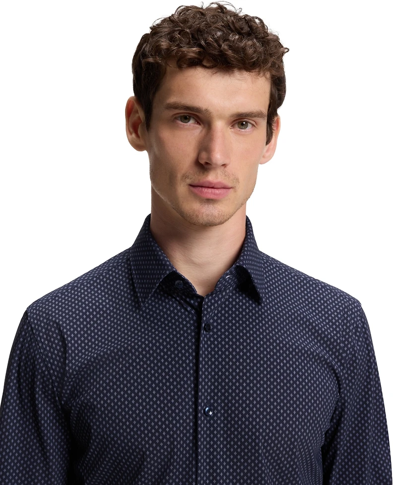 Boss by Hugo Men's Printed Performance-Stretch Fabric Slim-Fit Dress Shirt