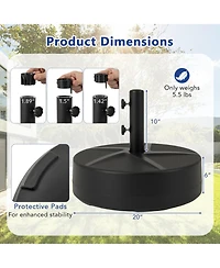 Gouun Fillable Patio Umbrella Base with 88 lb Capacity