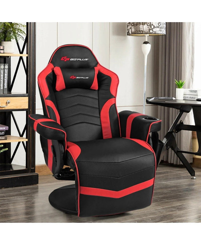 Gouun Ergonomic High-Back Massage Gaming Chair with Footrest and Pillow