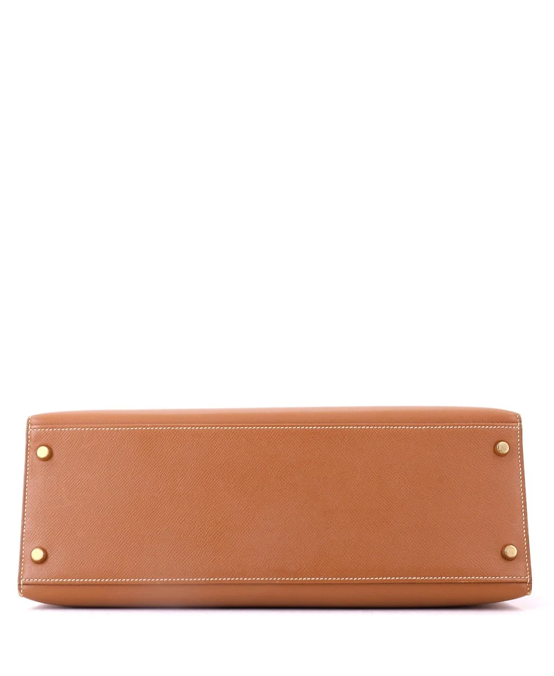 Pre-Owned Hermes Kelly 35 Handbag Brown Courchevel with Gold Hardware