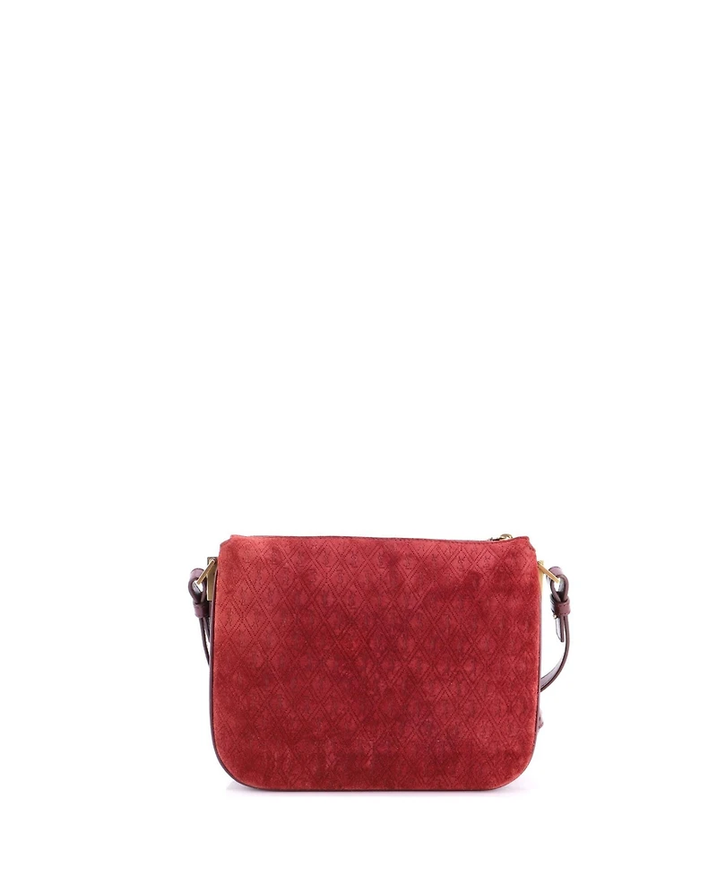 Pre-Owned Saint Laurent Small Zip Crossbody Bag Monogram All Over Suede