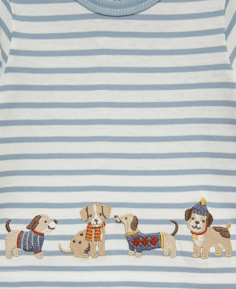 Little Me Baby Boys' Puppies Long-Sleeve Top, Joggers and Socks, 3-Piece Set