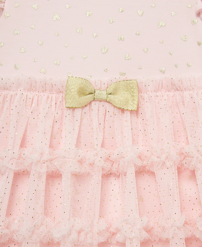 Little Me Baby Girls' Heart Shine Tutu Popover Dress and Headband, 2-Piece Set