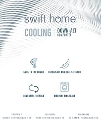Swift Home Cooling Down Alternative Reversible Comforter Duvet Insert