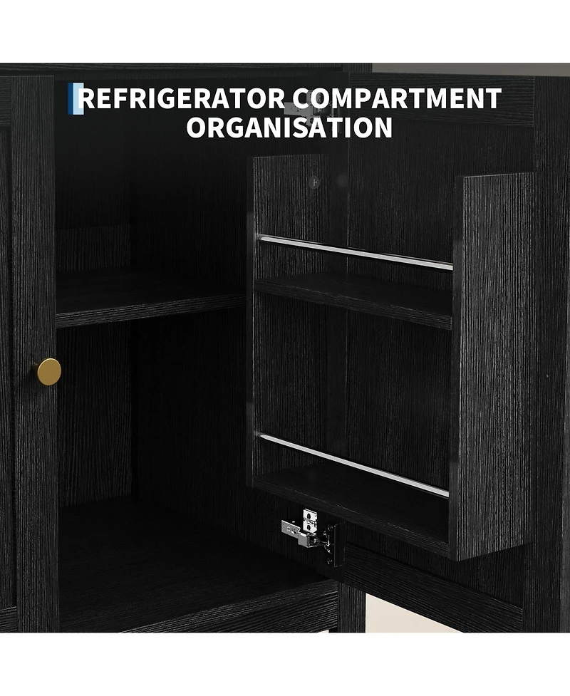 homfan 73 Inch Tall Arched Pantry Cabinet with Drawer, Farmhouse Storage Hutch, Adjustable Shelves for Kitchen and Living Room