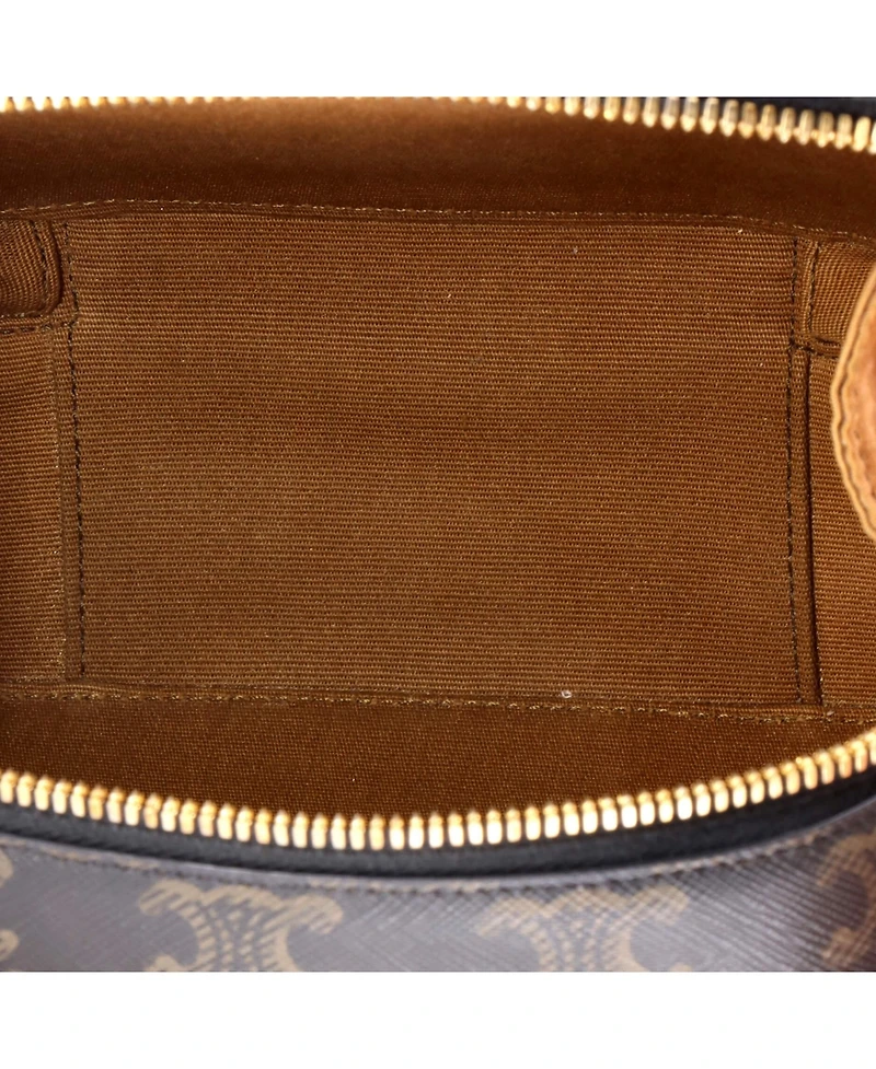Pre-Owned Celine Mini Cuir Triomphe Box Chain Crossbody Bag Triomphe Coated Canvas
