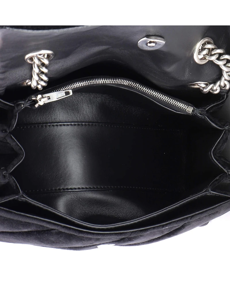 Pre-Owned Balenciaga Small Crush Chain Flap Bag Quilted Velvet