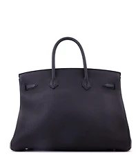 Pre-Owned HERMES Birkin 35 Handbag Black Clemence with Palladium Hardware
